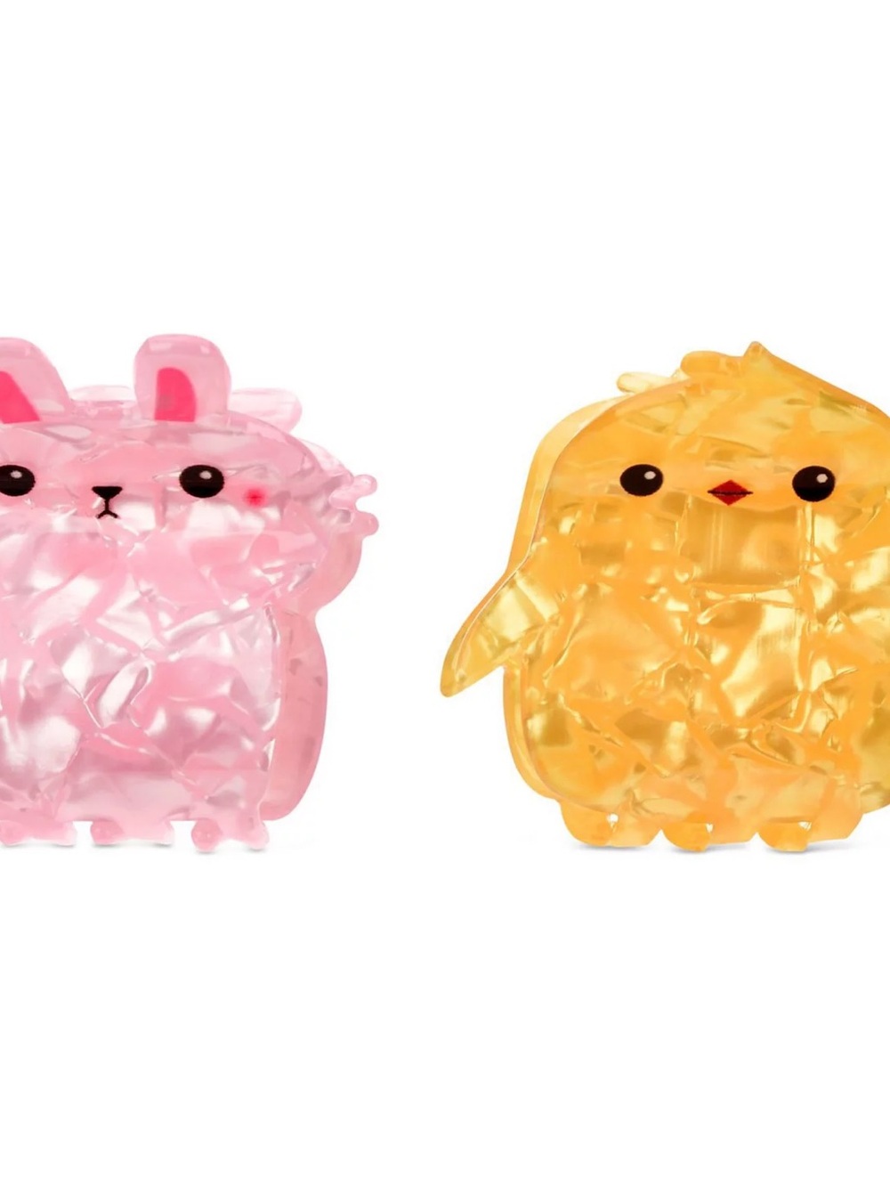 Pink Bunny & Yellow Chick Hair Clip Set